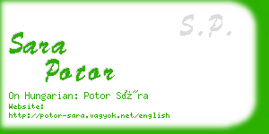 sara potor business card